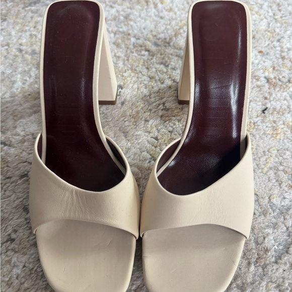 STAUD Sloane Beige Women's Block Heel Sandals - Picture 2 of 4